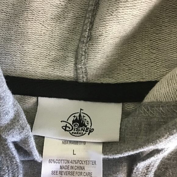 Disney Women's Minnie Mouse  Gray cropped Lightweight Hoodie  Size Lrg EUC - Picture 6 of 6